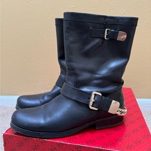 GUESS BLACK LEATHER BOOTS